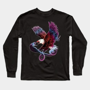 Eagle and Snake Graphic Design Long Sleeve T-Shirt